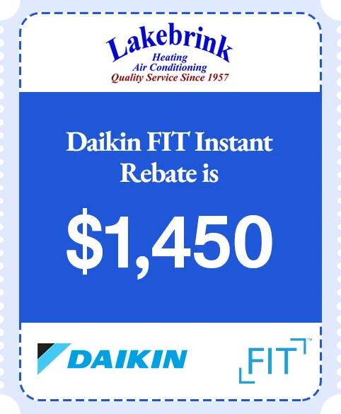 Daikin FIT Instant Rebate is $1,450